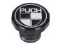 Preview: Tankdeckel Aluminium schwarz 30mm mit "PUCH" Logo